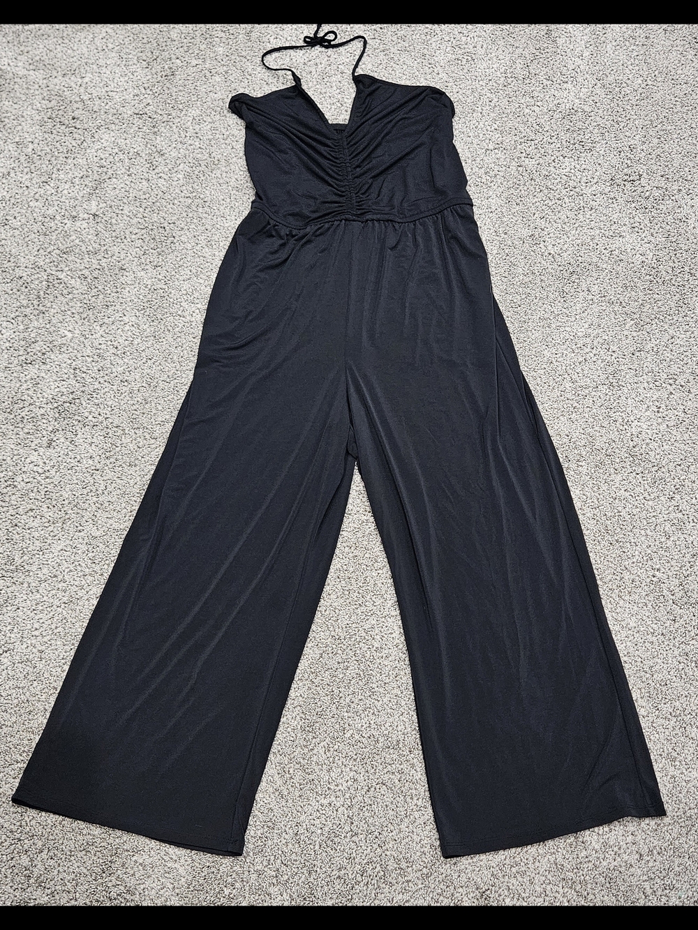 Classic Black Halter Wide-Leg Jumpsuit